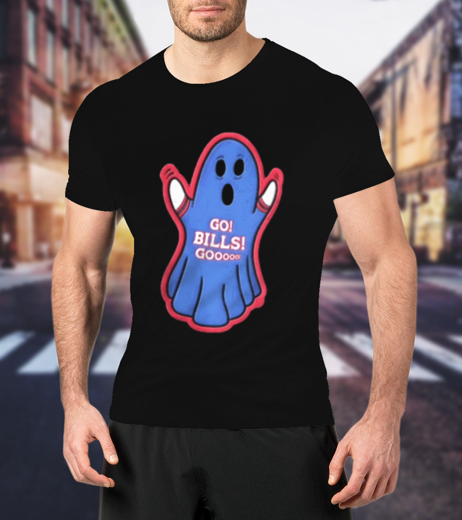 GO Bills Gooooo Blue Ghost In Sports Sleeves T-Shirt