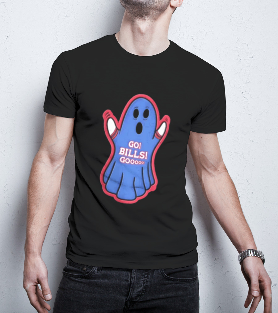 GO Bills Gooooo Blue Ghost In Sports Sleeves T-Shirt