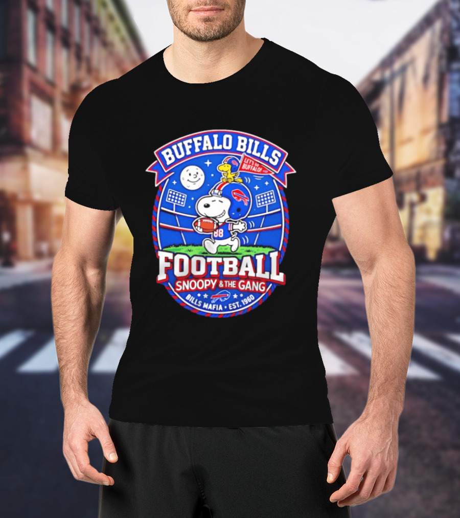 Buffalo Bills Football Snoopy & The Gang Bills Mafia Est 1960 Let's Go Buffalo T-Shirt
