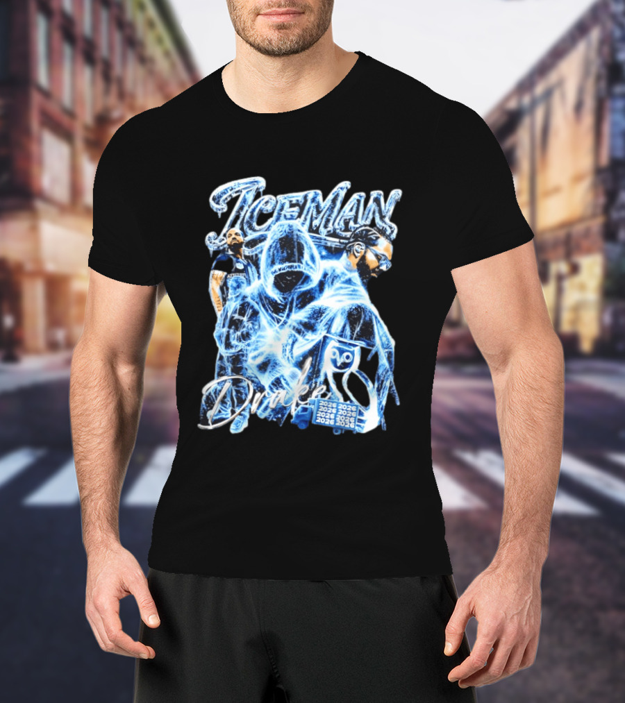 Drake Iceman 2026 Halloween Blue Neon T-Shirt