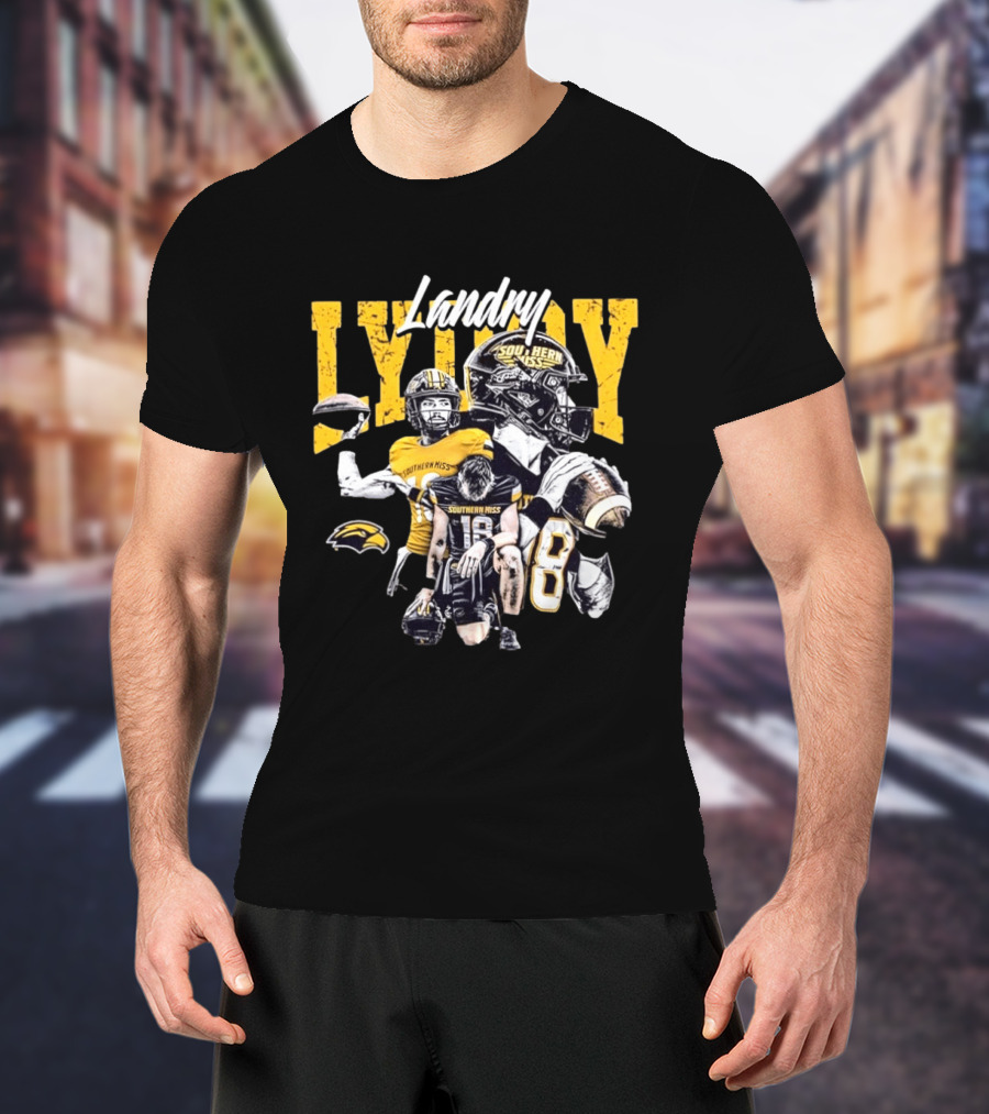 Landry Lyddy Southern Miss Golden Eagles NCAA Football Collage T-Shirt