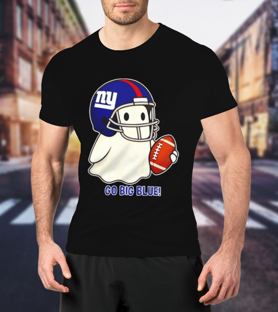 New York Giants Ghost Go Big Blue Halloween 2026 Football T-Shirt