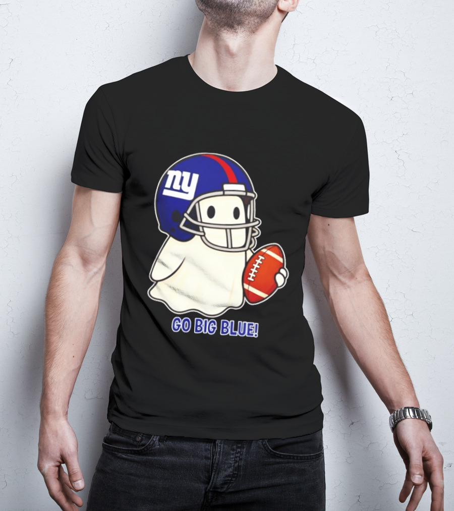 New York Giants Ghost Go Big Blue Halloween 2026 Football T-Shirt