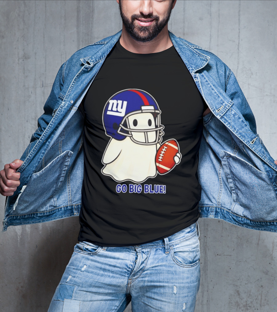New York Giants Ghost Go Big Blue Halloween 2026 Football T-Shirt