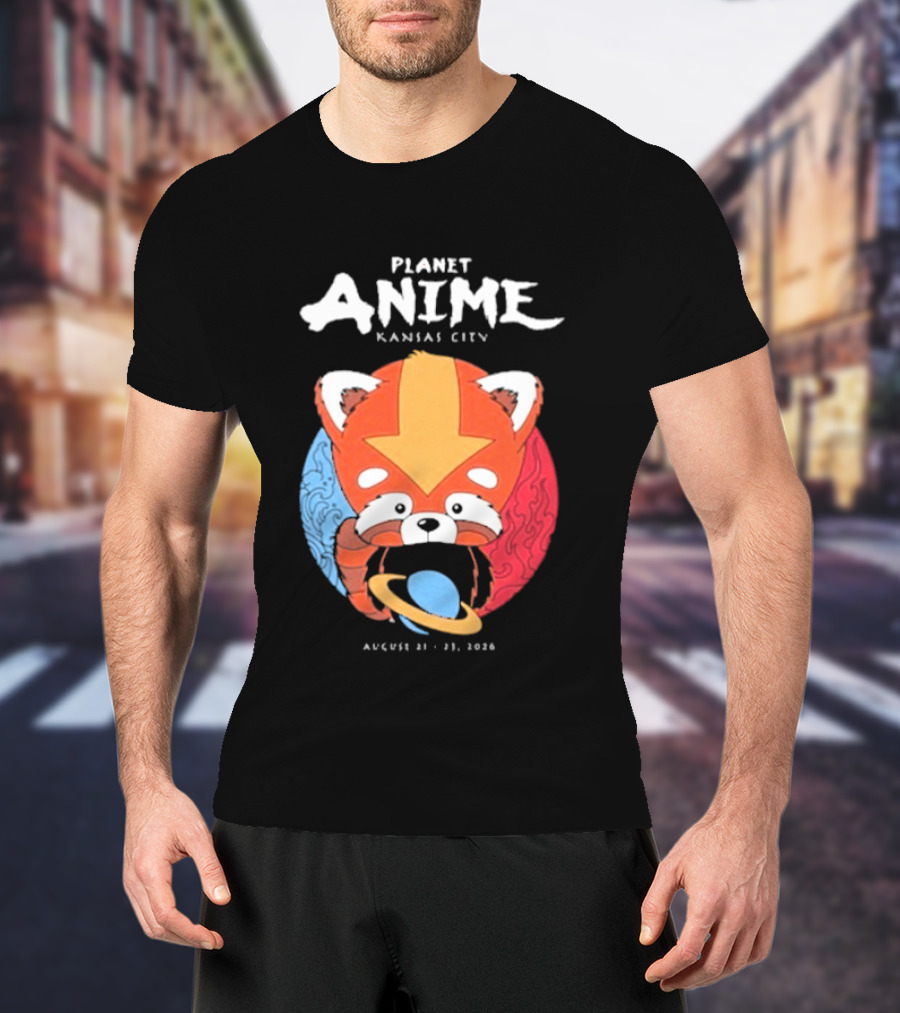 Planet Anime Kansas City August 21 2026 Panda Red Avatar Blue Circle T-Shirt