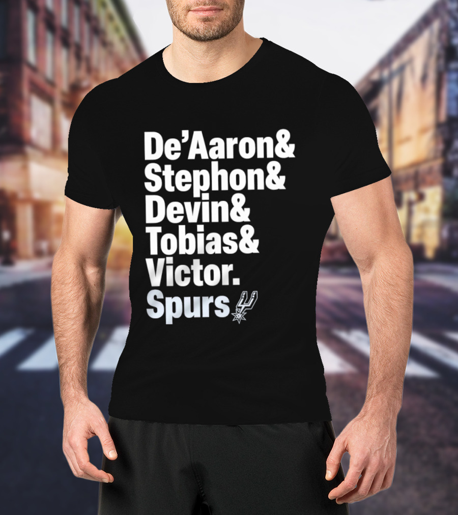 San Antonio Spurs De'Aaron Stephon Devin Tobias Victor Lineup 2026 T-Shirt