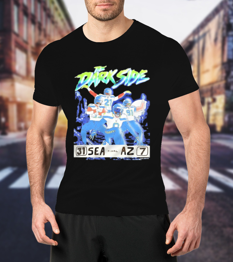 The Dark Side Seattle 31 Arizona 7 Final Score Players Celebration T-Shirt