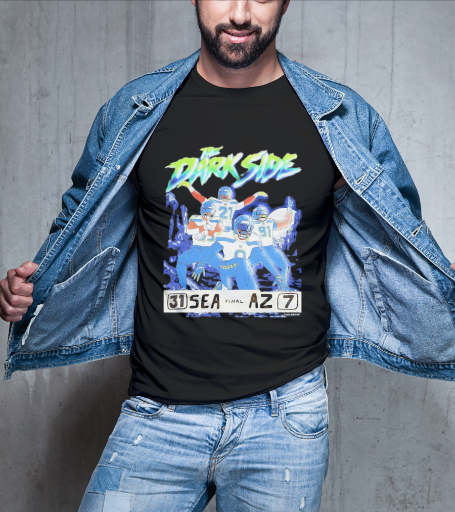 The Dark Side Seattle 31 Arizona 7 Final Score Players Celebration T-Shirt