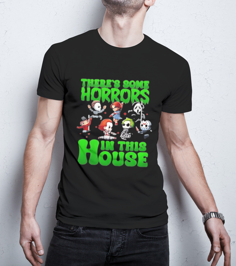 There's Some Horrors In This House Halloween Characters Dancing T-Shirt