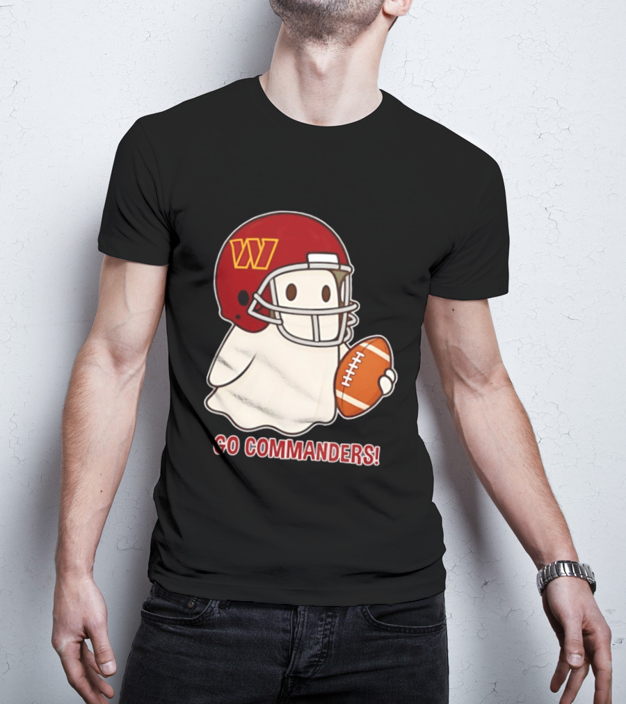 Washington Commanders Halloween Ghost Football Go Commanders 2026 T-Shirt