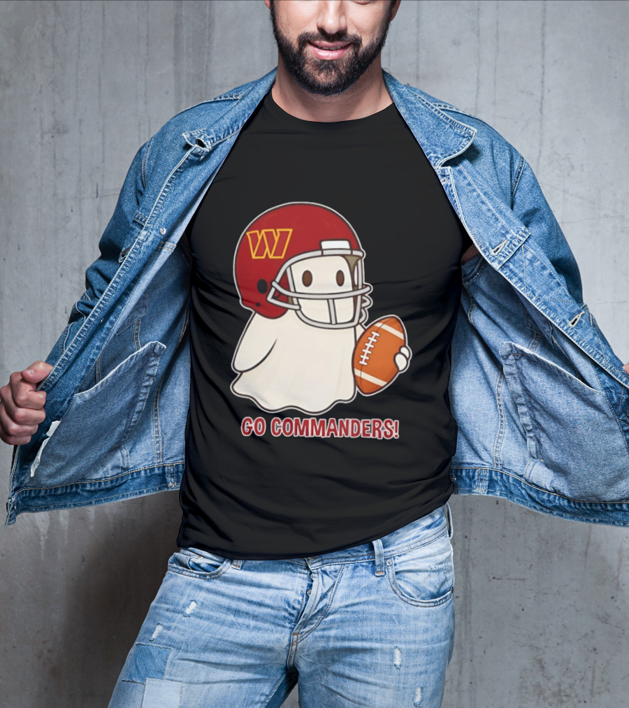 Washington Commanders Halloween Ghost Football Go Commanders 2026 T-Shirt