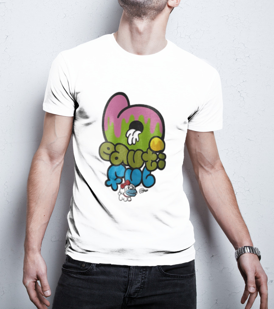 Beautiful Graffiti Lettering Dripping Paint Cartoon Dog With Spray Can T-Shirt