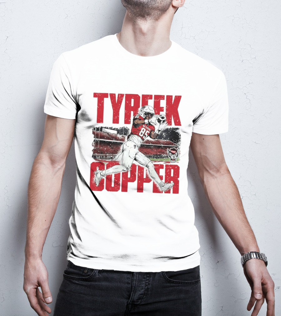 NCAA Football NC State Wolfpack Tyreek Copper Catching Highlight Caricature T-Shirt