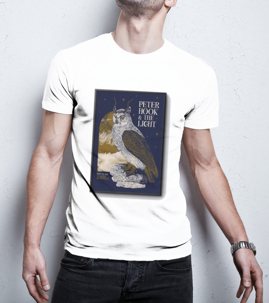 Peter Hook & The Light Sept 21 2026 San Francisco CA Owl T-Shirt
