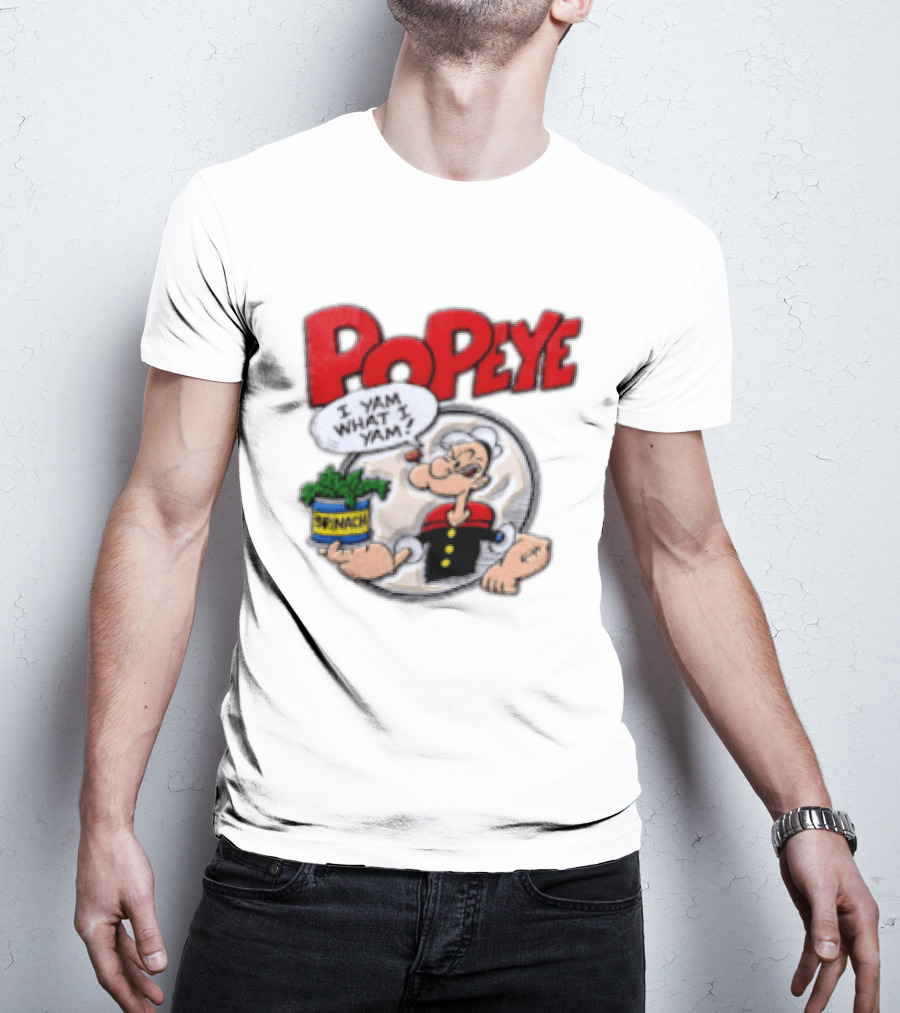 Popeye I Yam What I Yam Spinach Classic Cartoon T-Shirt