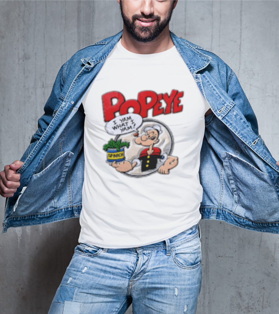 Popeye I Yam What I Yam Spinach Classic Cartoon T-Shirt