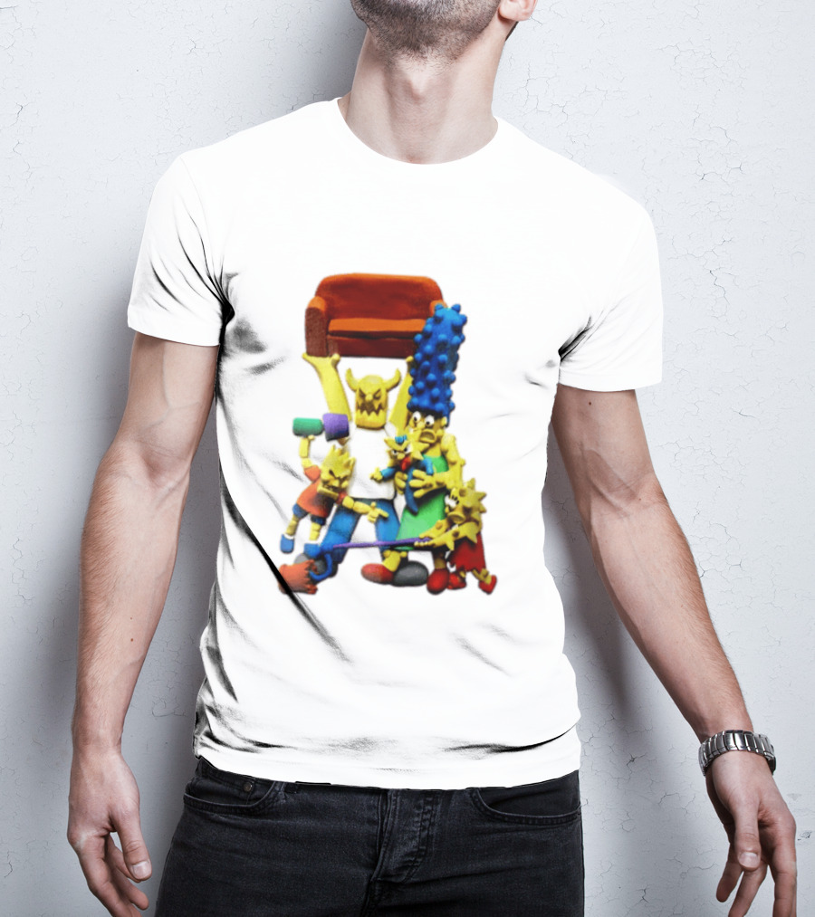 The Simpsons Claymation Family Couch Posing Scene T-Shirt