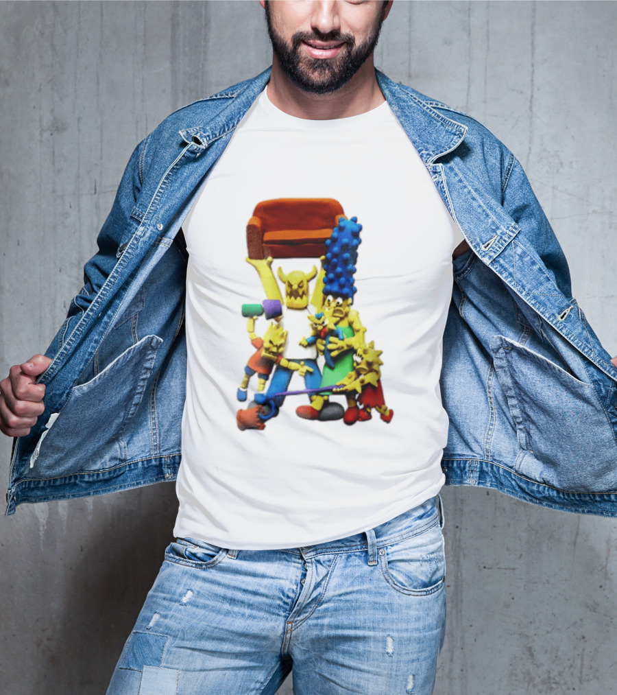 The Simpsons Claymation Family Couch Posing Scene T-Shirt