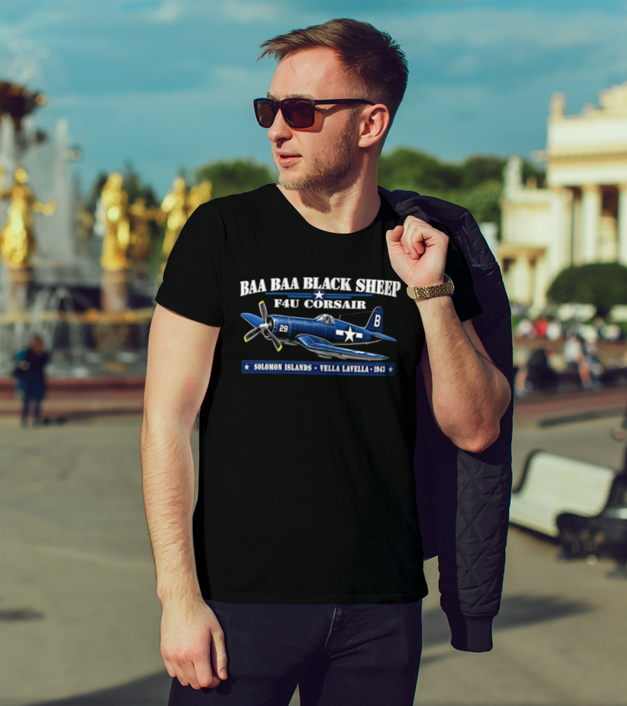 BAA BAA Black Sheep F4U Corsair Solomon Islands Vella Lavella 1943 T-Shirt