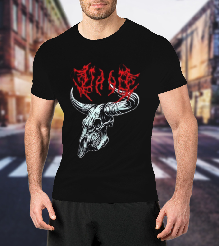 Merchdrop Upon A Burning Body Metal Texas Skull Red T-Shirt