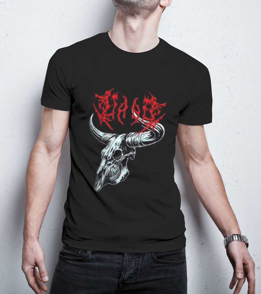 Merchdrop Upon A Burning Body Metal Texas Skull Red T-Shirt