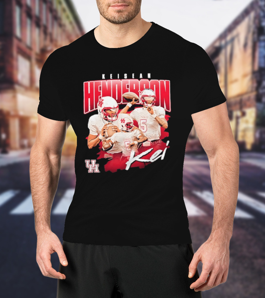 Keisean Henderson Houston Cougars Football No 5 Kei UH T-Shirt