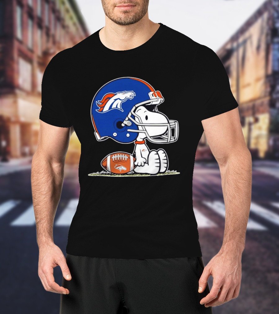 Peanuts Snoopy Denver Broncos Helmet Fan Favorite T-Shirt