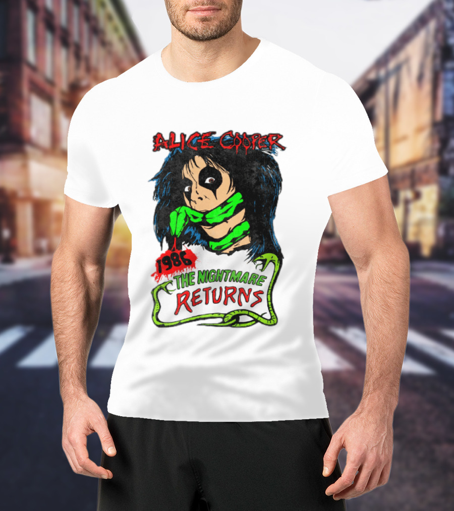 Alice Cooper The Nightmare Returns 1986 Constrictor Raglan T-Shirt