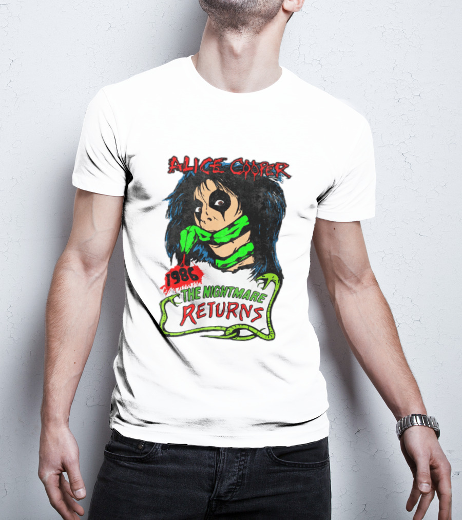 Alice Cooper The Nightmare Returns 1986 Constrictor Raglan T-Shirt