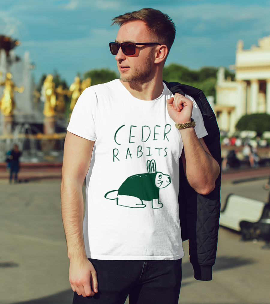 Cedar Rapids Ceder Rabits Playful Drawing T-Shirt