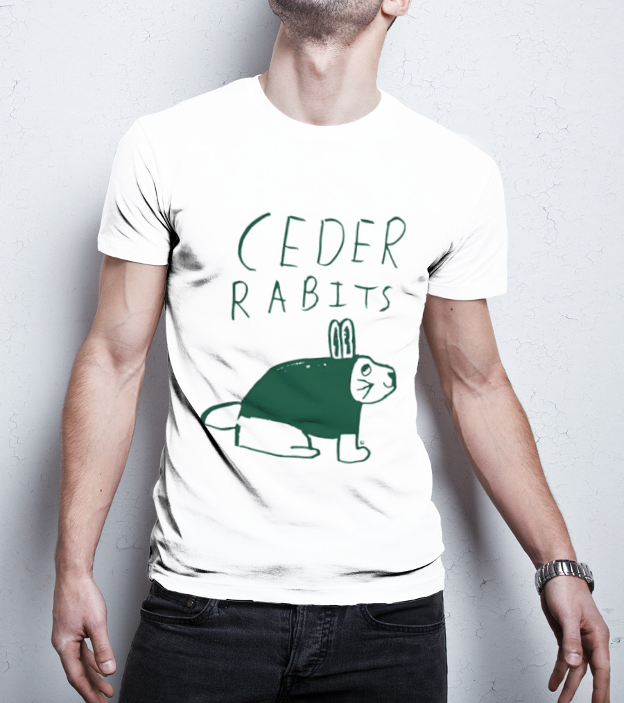 Cedar Rapids Ceder Rabits Playful Drawing T-Shirt