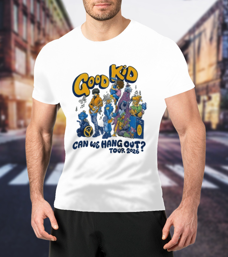 Good Kid Can We Hang Out Tour 2026 Colorful Characters T-Shirt