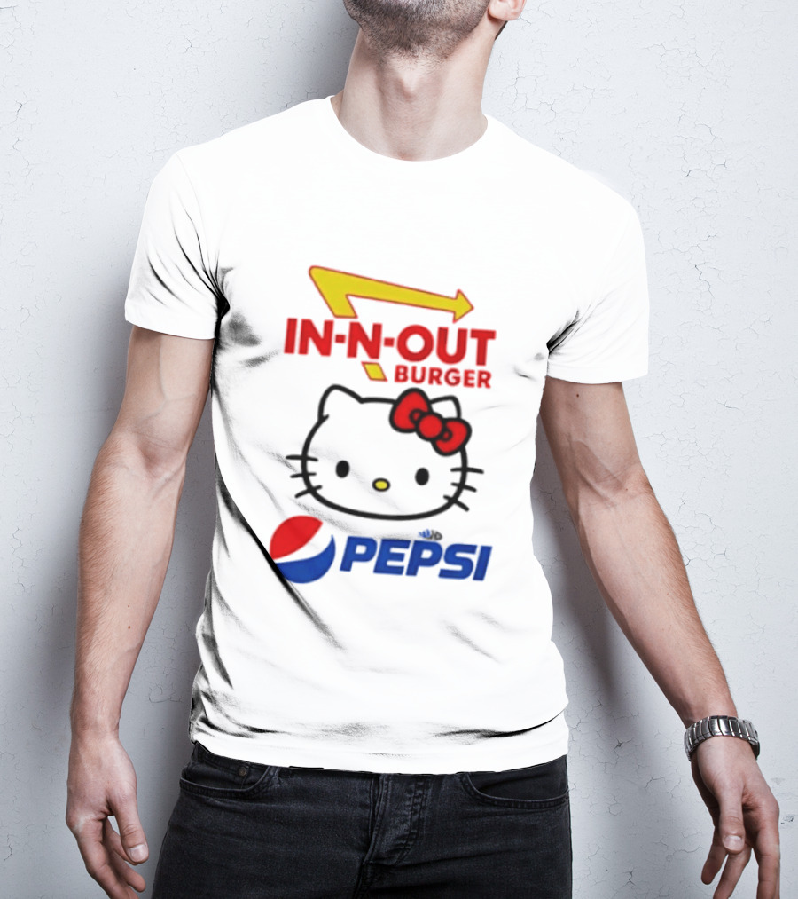 Hello Kitty Sanrio In N Out Burger Pepsi Collaboration T-Shirt