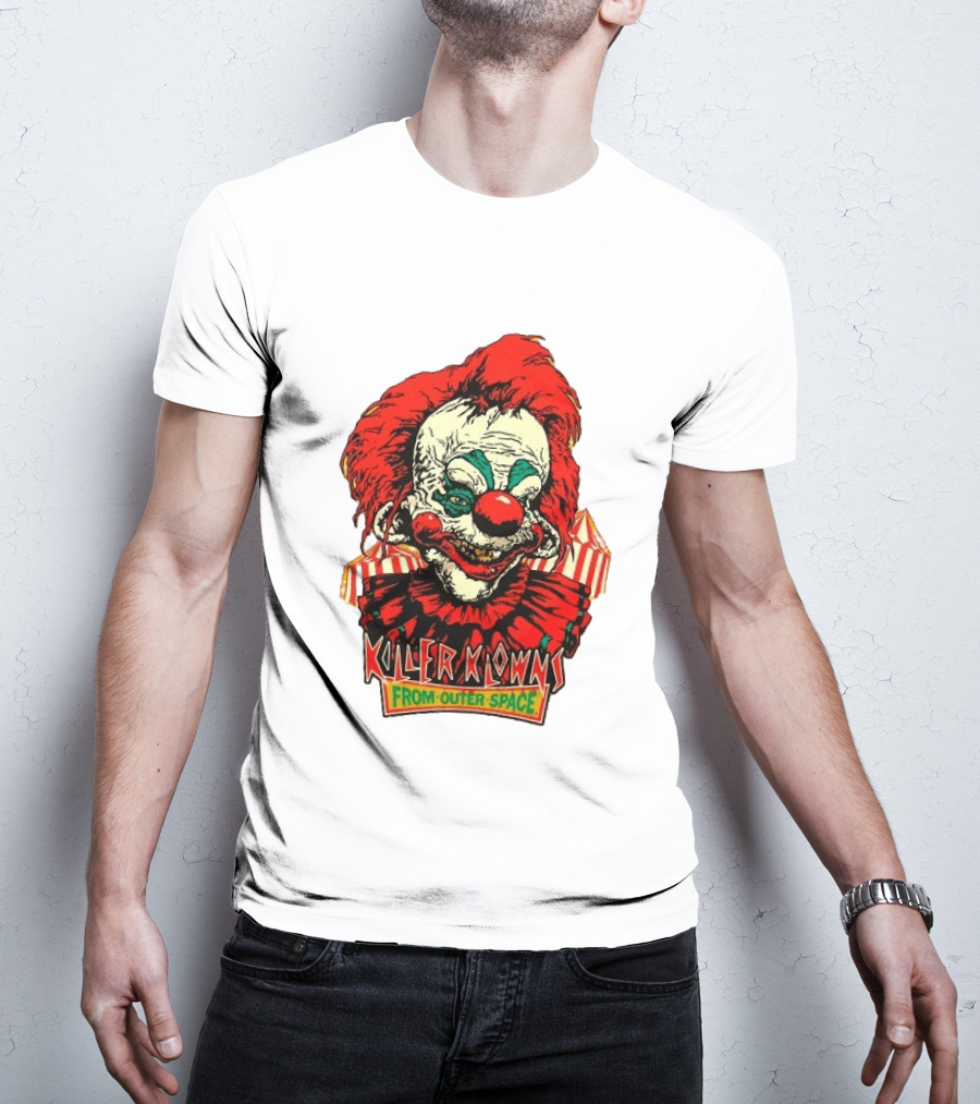 Killer Klowns From Outer Space Creepy Clown Art Red Nose Costume T-Shirt