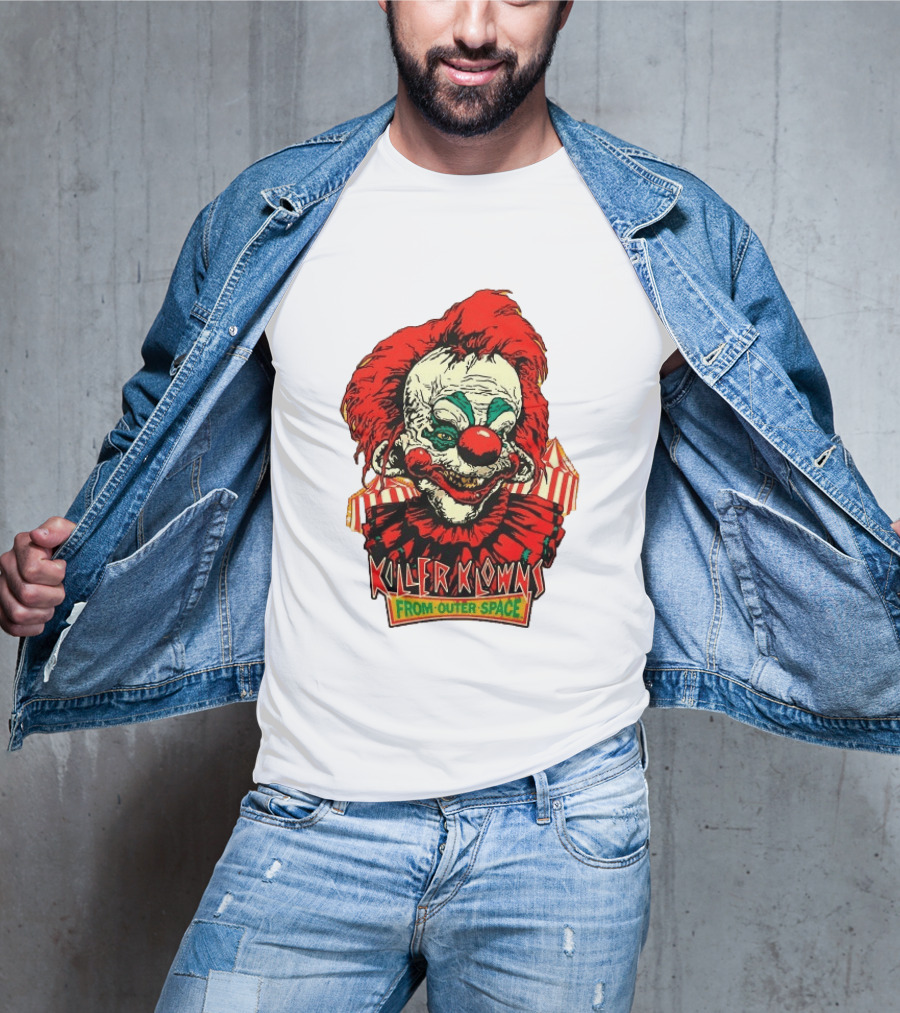 Killer Klowns From Outer Space Creepy Clown Art Red Nose Costume T-Shirt