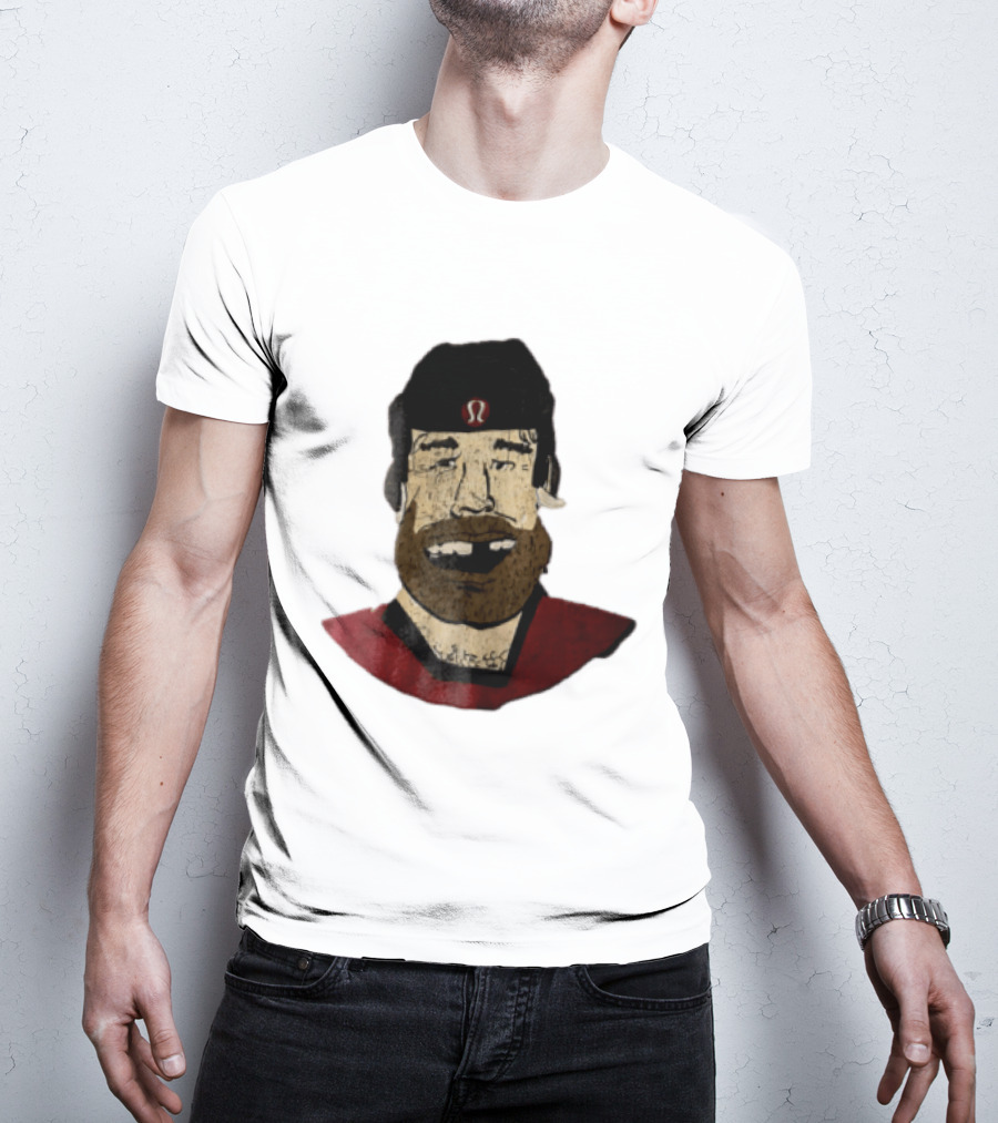 Lululemon Brent Burns Cartoon Hockey Player Missing Teeth T-Shirt