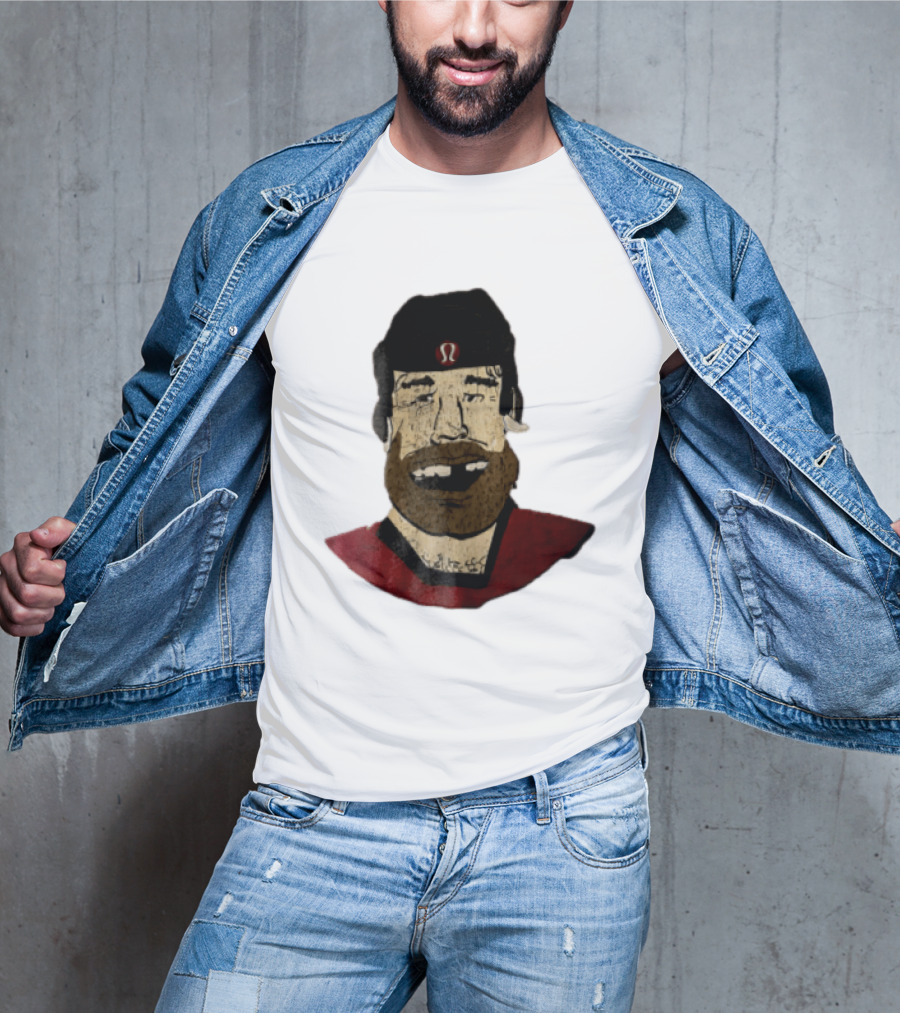 Lululemon Brent Burns Cartoon Hockey Player Missing Teeth T-Shirt