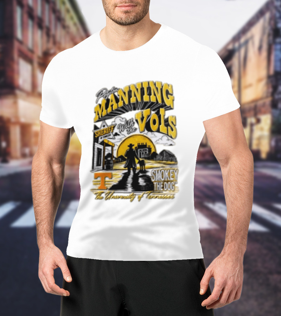 Peyton Manning Sheriff With The Vols Smokey The Dog University Of Tennessee T-Shirt