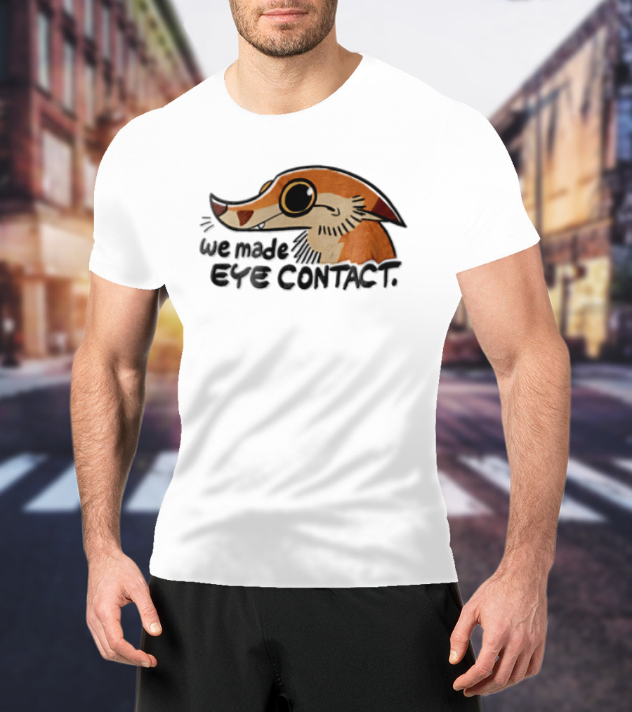 We Made EYE Contact Cartoon Orange Long Snouted Creature T-Shirt