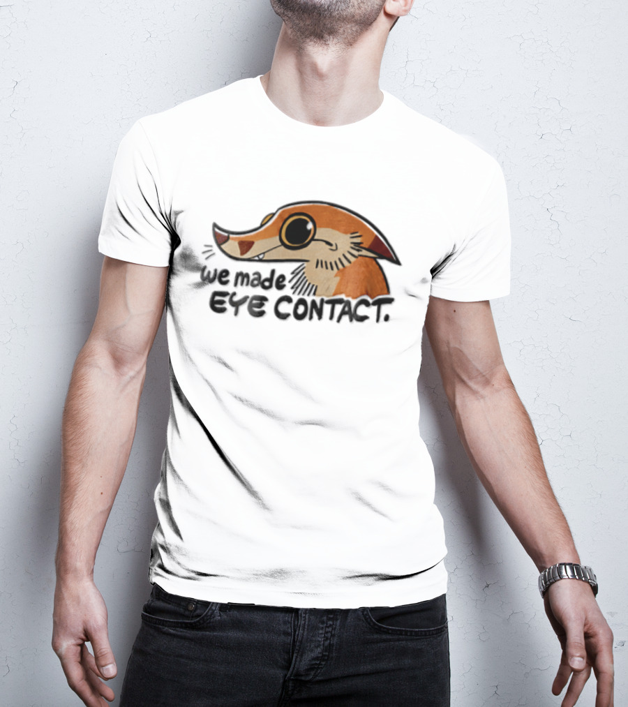 We Made EYE Contact Cartoon Orange Long Snouted Creature T-Shirt
