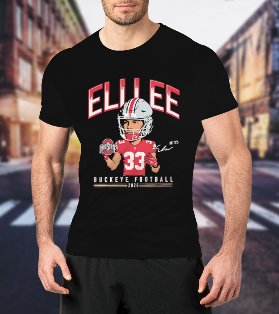 Eli Lee Buckeye Football 2023 Ohio State Buckeyes Caricature T-Shirt