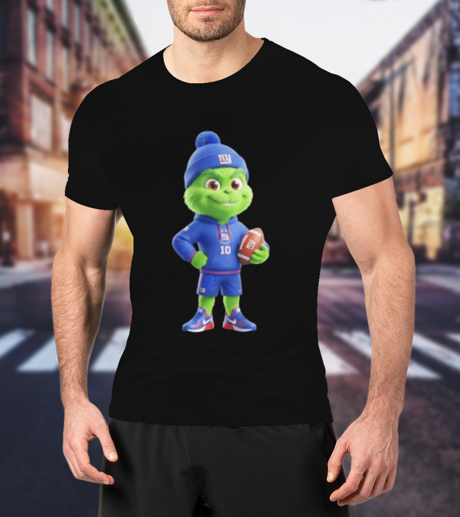 Grinch New York Giants Football 10 3D Cartoon T-Shirt