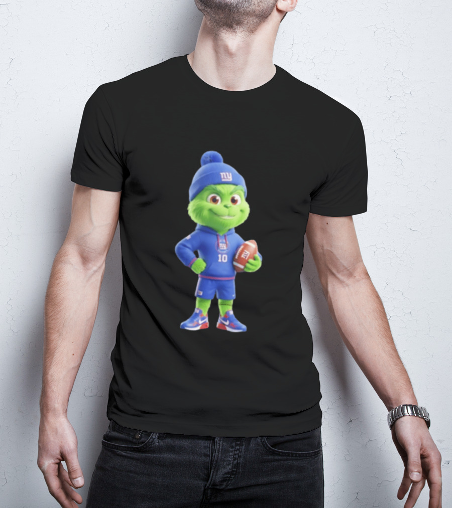 Grinch New York Giants Football 10 3D Cartoon T-Shirt