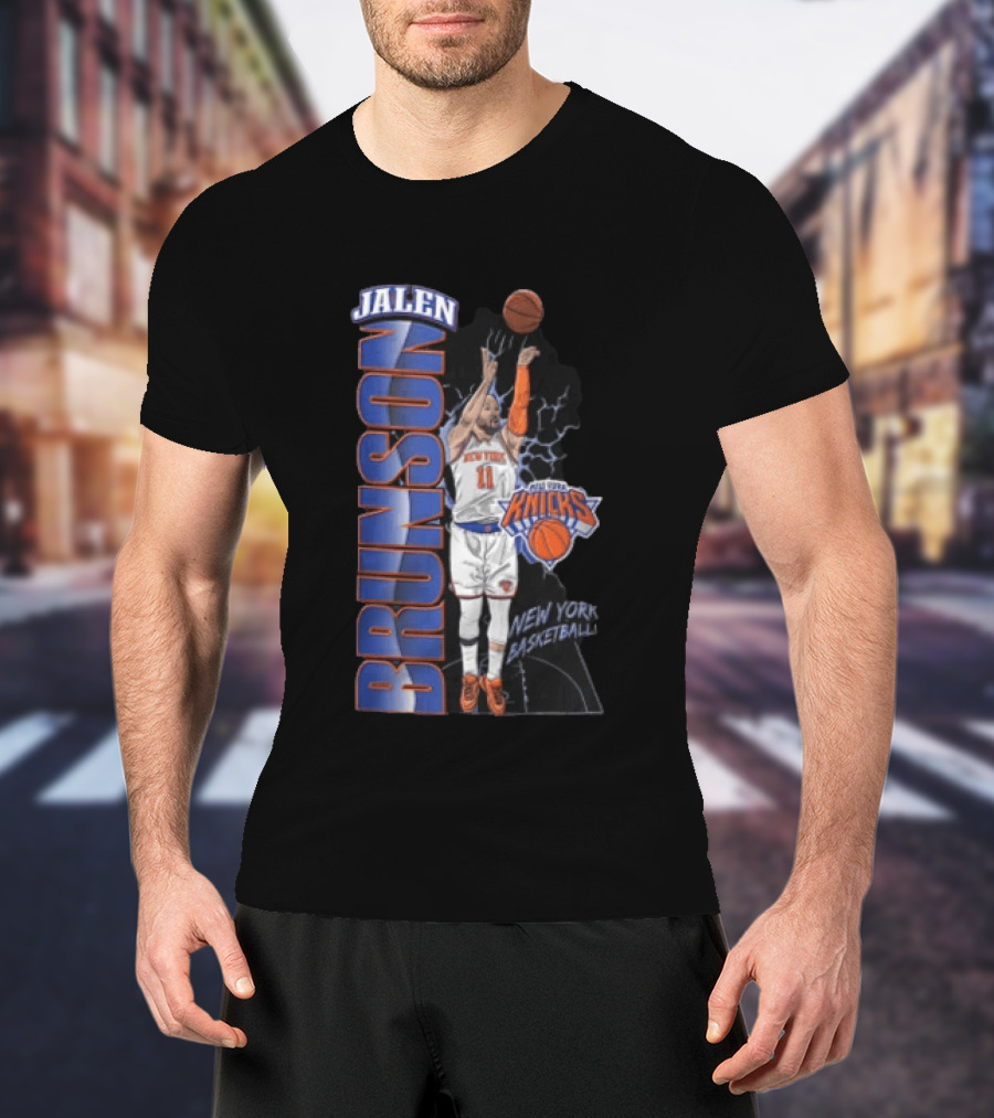 New York Knicks Jalen Brunson Shooting Basketball Player Knicks Basketball T-Shirt