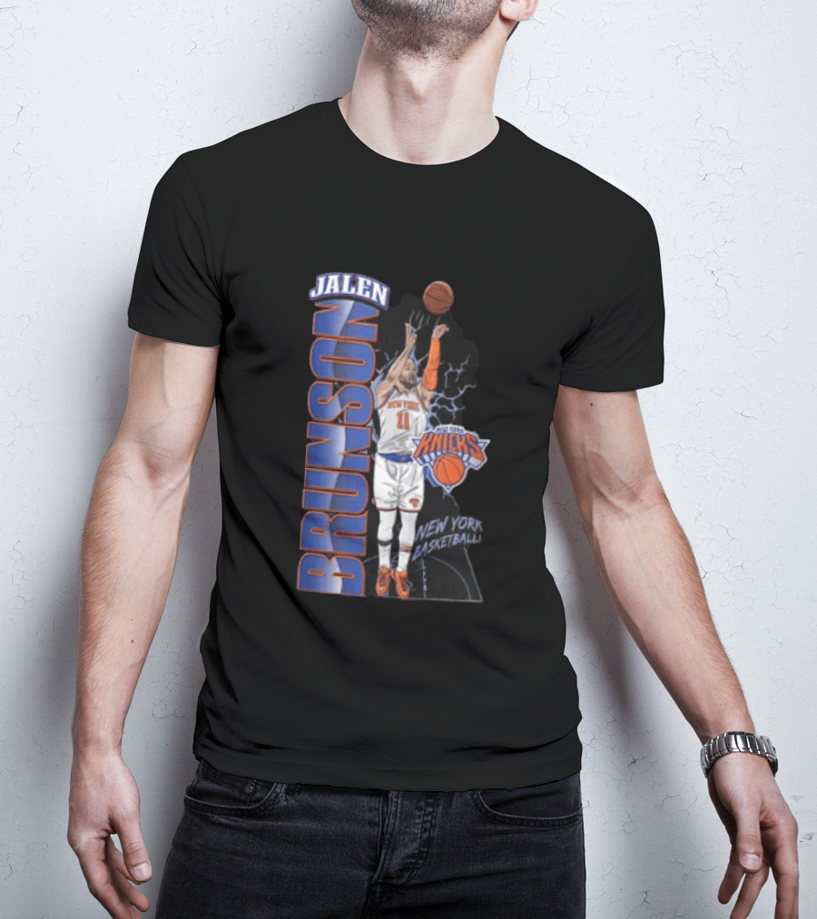 New York Knicks Jalen Brunson Shooting Basketball Player Knicks Basketball T-Shirt