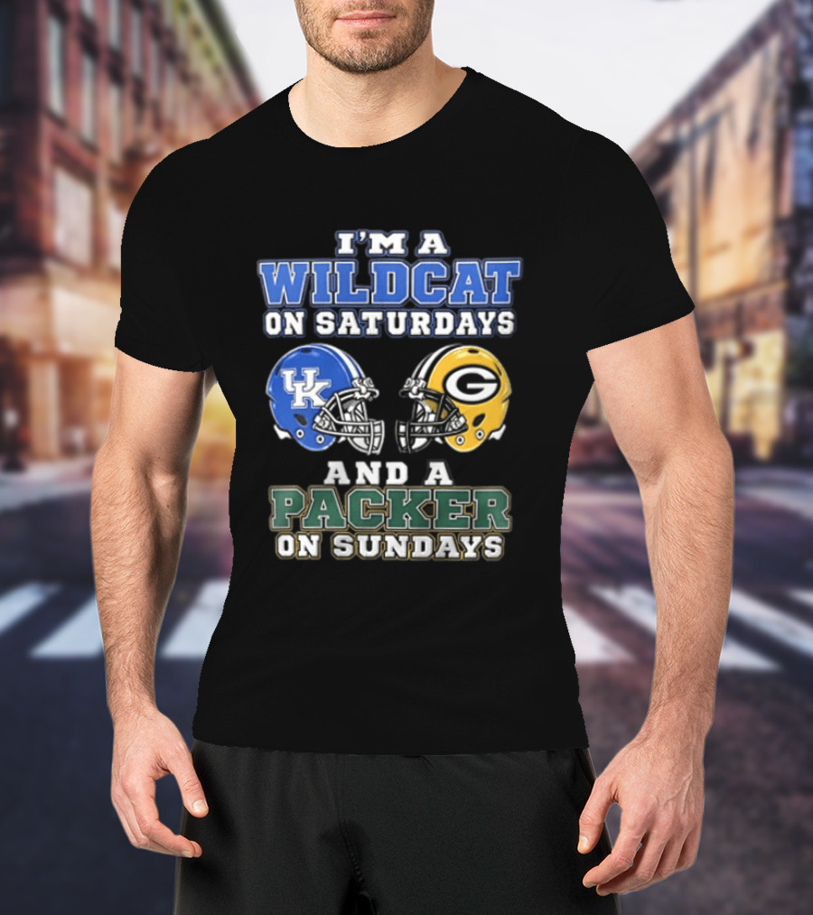 I'm A Wildcat On Saturdays UK Helmet And A Packer On Sundays G Helmet T-Shirt