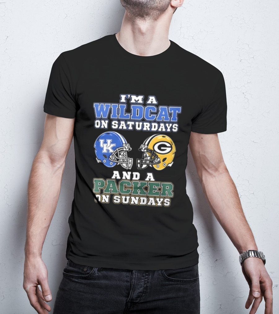 I'm A Wildcat On Saturdays UK Helmet And A Packer On Sundays G Helmet T-Shirt