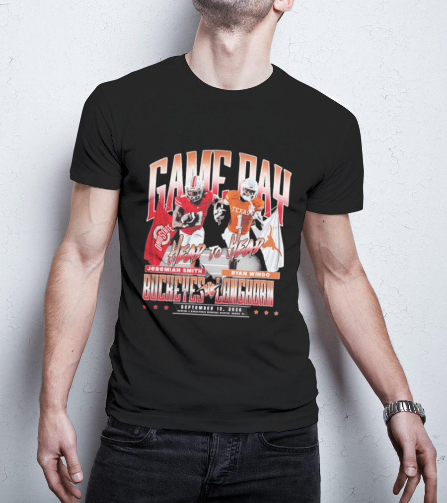 Game Day Buckeyes Vs Longhorns Jeremiah Smith Ryan Wingo September 12 2026 T-Shirt