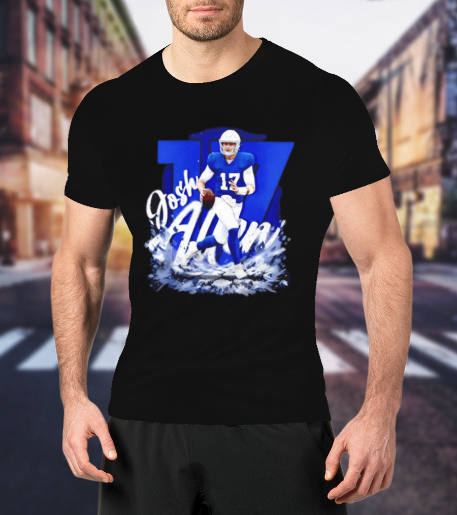 Josh Allen 17 Buffalo Bills Football Player Action T-Shirt