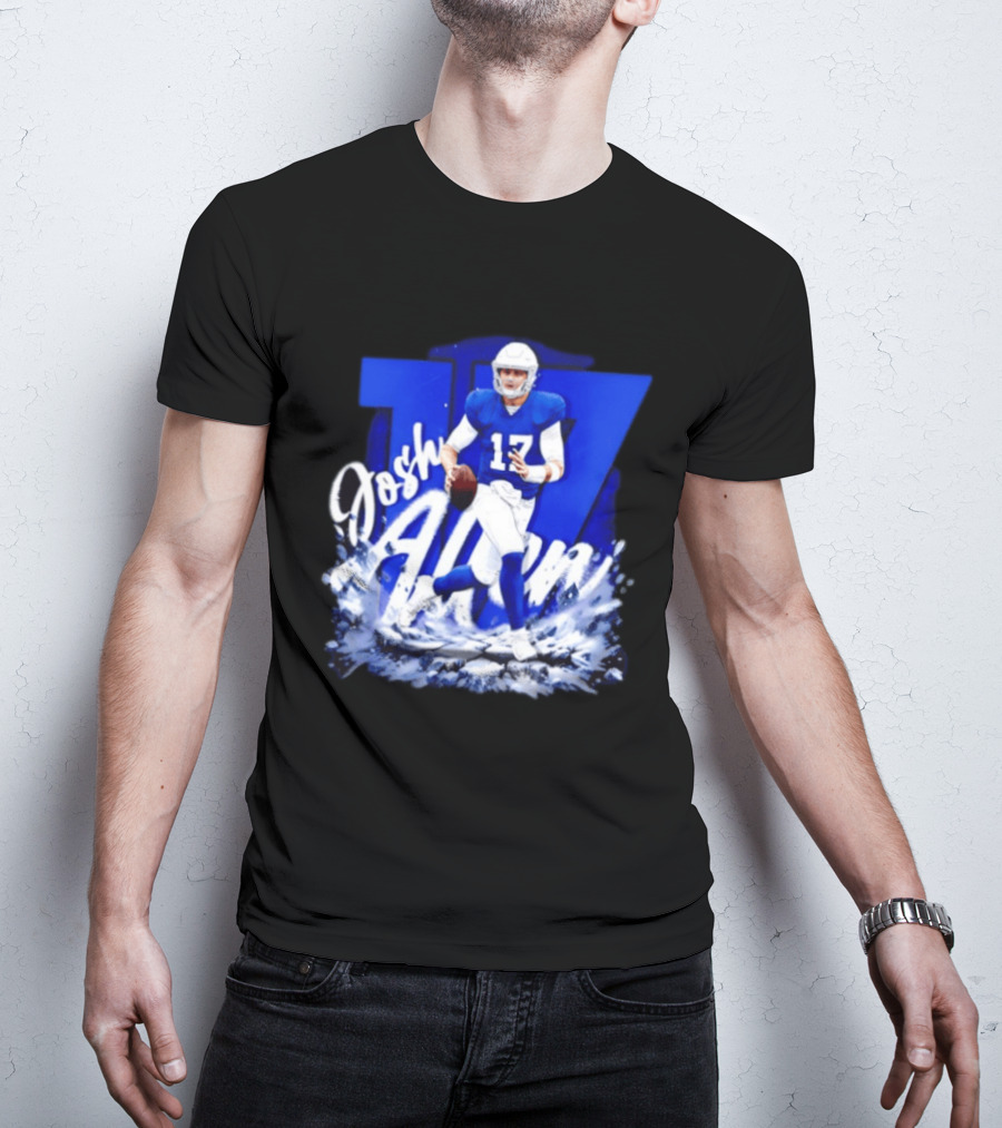 Josh Allen 17 Buffalo Bills Football Player Action T-Shirt